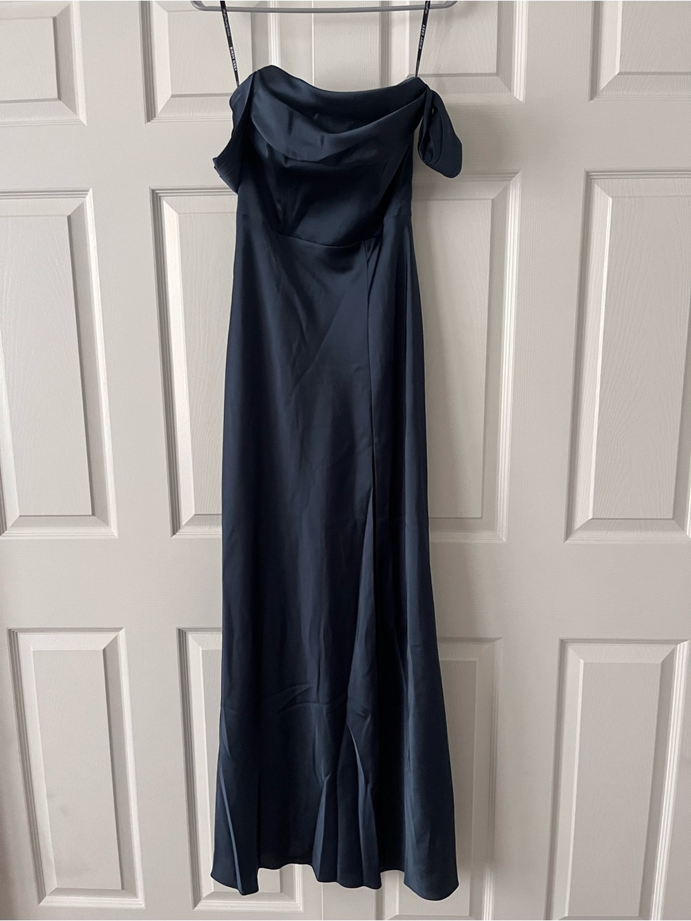 Birdy Grey Navy Satin Cowl Maxi Dress